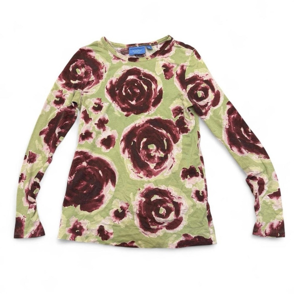 Simply Vera Vera Wang Long Sleeve Tee in Olive & Burgundy